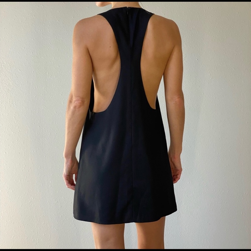Cooperative Black Mini Dress with Open Back